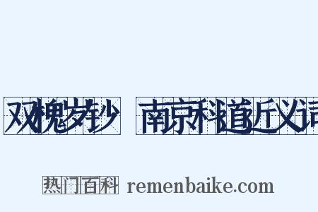 双槐岁钞·南京科道近义词是什么意思的图片